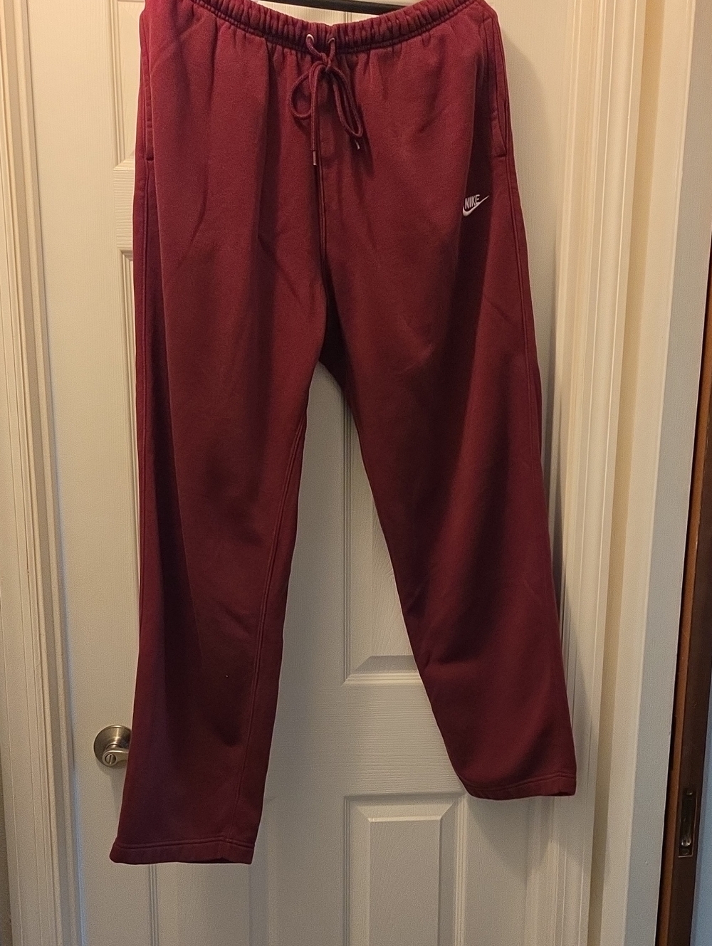 Nike Men's Burgundy Joggers with Drawstring Waist